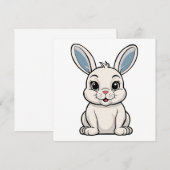 Weißes Kaninchen Einladung (Vorne/Hinten)