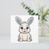 Weißes Kaninchen Einladung (Stehend Vorderseite)