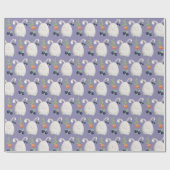 Weißes Kaninchen farbiges Wasserfarbmuster Geschenkpapier (Flach)