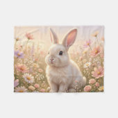 Weißes Kaninchen Fleecedecke (Vorderseite (Horizontal))
