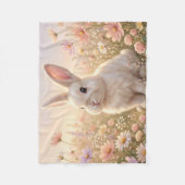 Weißes Kaninchen Fleecedecke (Vorderseite)