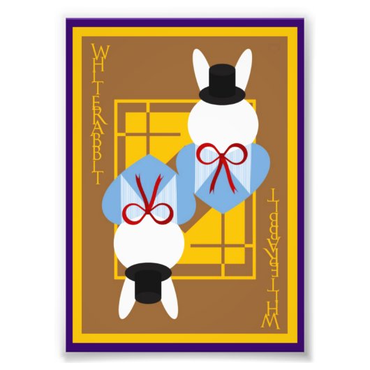 Weißes Kaninchen Fotodruck (Vorne)