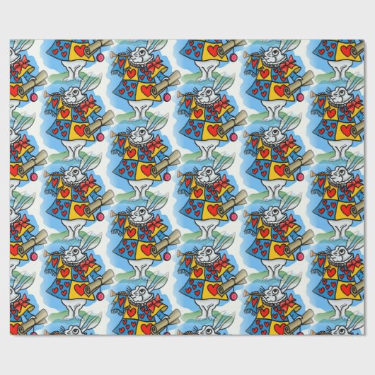 Weißes Kaninchen Geschenkpapier (Flach)