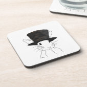 Weißes Kaninchen Getränkeuntersetzer (Linke Seite)