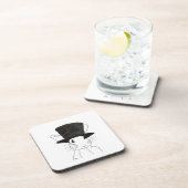 Weißes Kaninchen Getränkeuntersetzer (Rechte Seite)