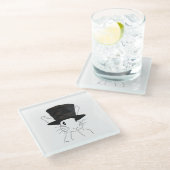 Weißes Kaninchen Glasuntersetzer (Schrägansicht)