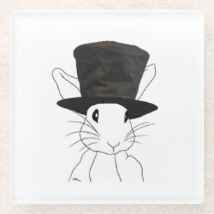 Weißes Kaninchen Glasuntersetzer