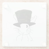 Weißes Kaninchen Glasuntersetzer (Rückseite)