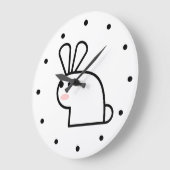 Weißes Kaninchen Große Wanduhr (Winkel)