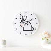 Weißes Kaninchen Große Wanduhr (Zuhause)