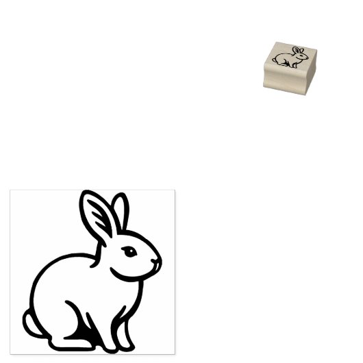 Weißes Kaninchen Gummistempel (Stempel)