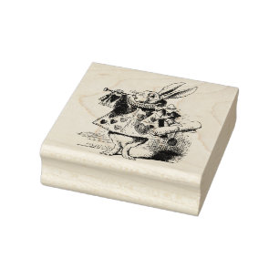 Weißes Kaninchen Gummistempel