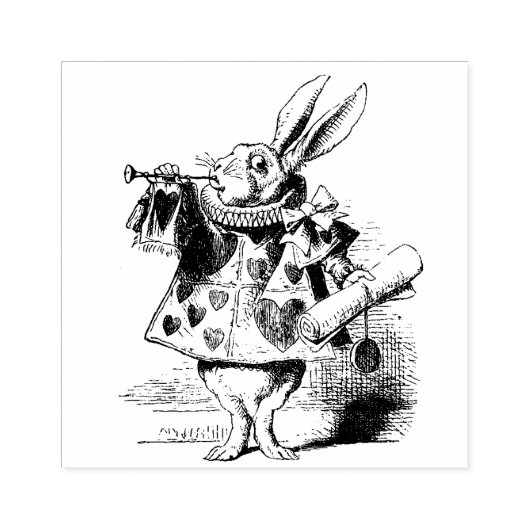 Weißes Kaninchen Gummistempel (Prägung)