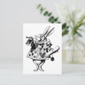 Weißes Kaninchen Herald InackBlack Postkarte (Stehend Vorderseite)