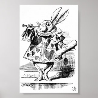 Weißes Kaninchen Herald Poster (Alice's Adventures