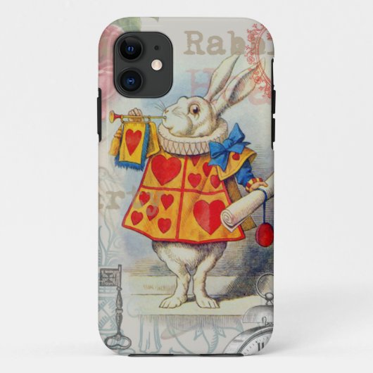 Weißes Kaninchen Herz Alice Classic Case-Mate iPhone Hülle (Rückseite)