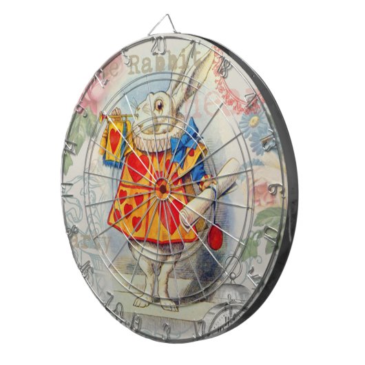 Weißes Kaninchen Herz Alice Classic Dartscheibe (Vorderseite rechts)