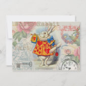 Weißes Kaninchen Herz Alice Classic Einladung (Vorderseite)