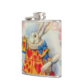 Weißes Kaninchen Herz Alice Classic Flachmann (Links)