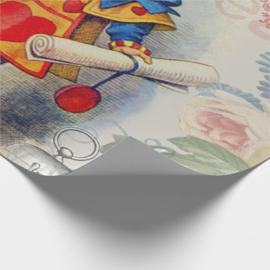 Weißes Kaninchen Herz Alice Classic Geschenkpapier (Ecke)