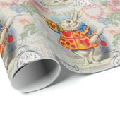 Weißes Kaninchen Herz Alice Classic Geschenkpapier (Rolleneckpunkt)