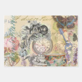 Weißes Kaninchen Herz Alice Classic Geschenkpapier Set (Vorderseite 3)