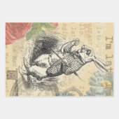 Weißes Kaninchen Herz Alice Classic Geschenkpapier Set (Vorderseite 2)