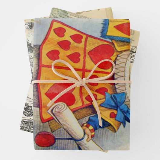 Weißes Kaninchen Herz Alice Classic Geschenkpapier Set (Beispiel)