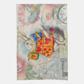 Weißes Kaninchen Herz Alice Classic Geschirrtuch (Vertikal)