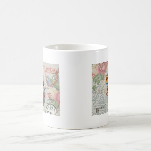 Weißes Kaninchen Herz Alice Classic Kaffeetasse (Mittel)