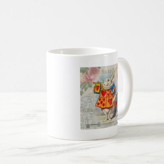Weißes Kaninchen Herz Alice Classic Kaffeetasse (VorderseiteRechts)