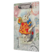 Weißes Kaninchen Herz Alice Classic Klemmbrett (Links)