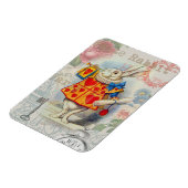 Weißes Kaninchen Herz Alice Classic Magnet (Linke Seite)