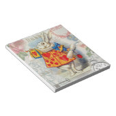 Weißes Kaninchen Herz Alice Classic Notizblock (angewinkelt)