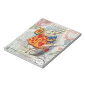 Weißes Kaninchen Herz Alice Classic Notizblock (Rotiert)