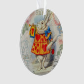 Weißes Kaninchen Herz Alice Classic Ornament (Vorderseite)