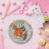Weißes Kaninchen Herz Alice Classic Pappteller (Party)