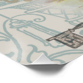 Weißes Kaninchen Herz Alice Classic Poster (Ecke)