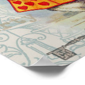 Weißes Kaninchen Herz Alice Classic Poster (Ecke)