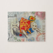 Weißes Kaninchen Herz Alice Classic Puzzle (Horizontal)
