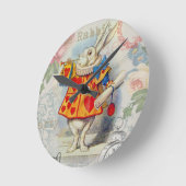 Weißes Kaninchen Herz Alice Classic Runde Wanduhr (Winkel)