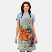 Weißes Kaninchen Herz Alice Classic Schürze (Getragen)