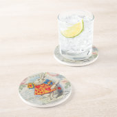 Weißes Kaninchen Herz Alice Classic Untersetzer (Seite)