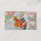 Weißes Kaninchen Herz Alice Classic Visitenkarte (Rückseite)