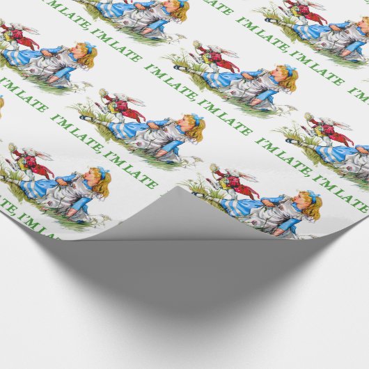 Weißes Kaninchen hetzt durch Alice, "ich sind Geschenkpapier (Ecke)