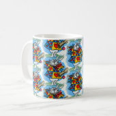 Weißes Kaninchen im Wonderland-Cartoon Kaffeetasse (Vorderseite Links)