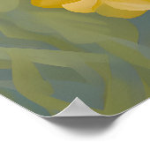 Weißes Kaninchen in Frühlingsblumen Poster (Ecke)