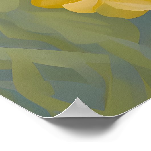 Weißes Kaninchen in Frühlingsblumen Poster (Ecke)