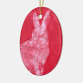 Weißes Kaninchen Keramikornament (Links)