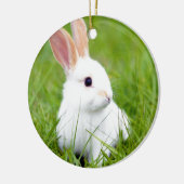 Weißes Kaninchen Keramikornament (Links)